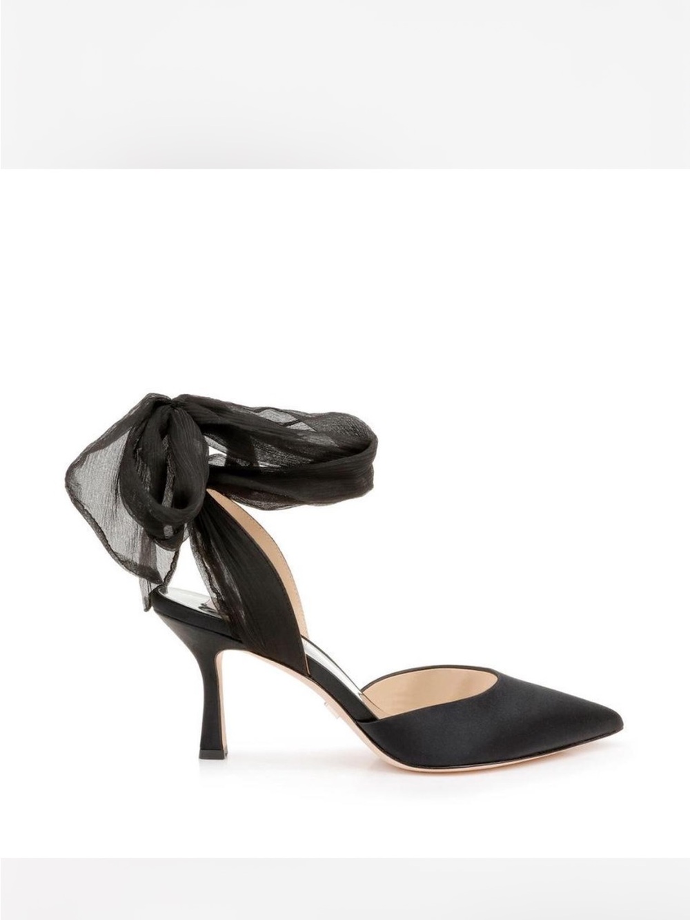 Badgley Mischka Blaze Satin Ankle-Tie Pointed Toe Pump